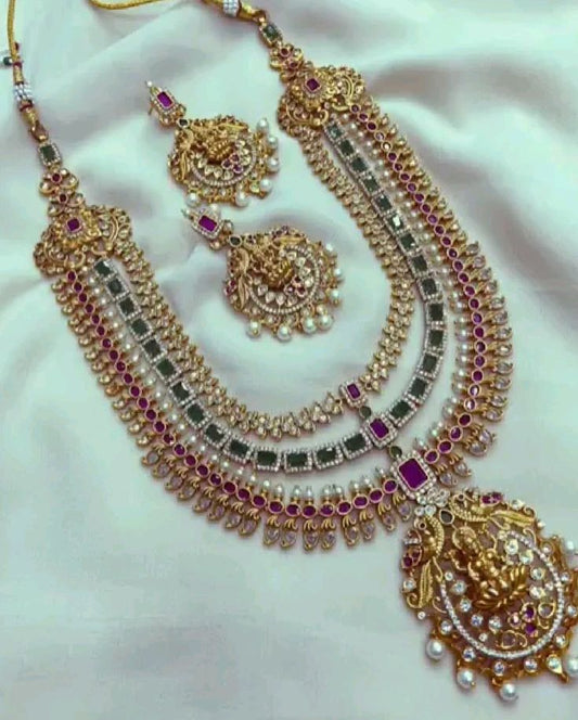 Diamond Laxmi Super Necklace Layer Set