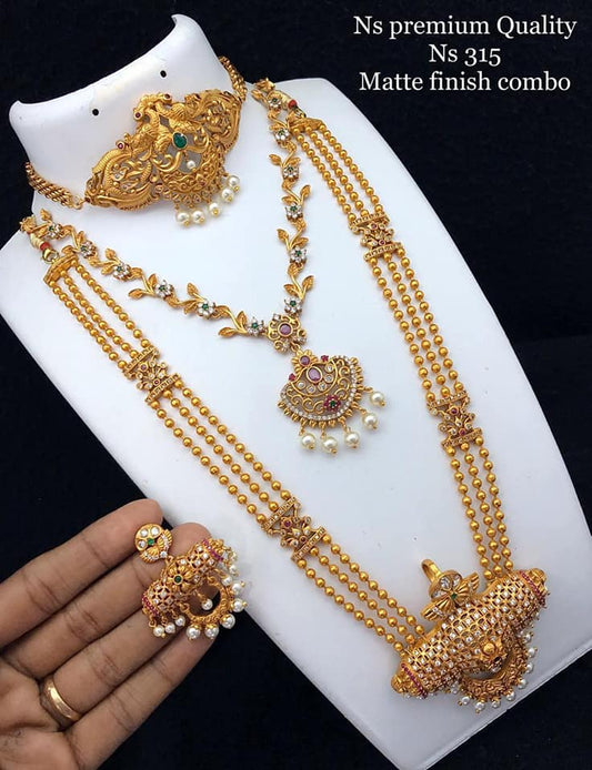 Designer Combo Golden Bling Necklace