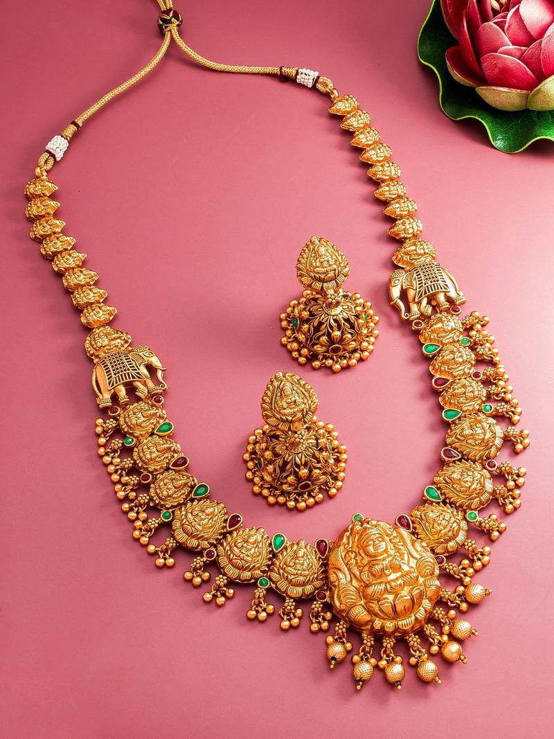 GOLD PLATED MOTIFS NECKLACE SET